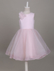 Blumenmädchen Kleider Hellrosa Abendkleider für Hochzeit Satingewebe ärmellos Prinzessin Hochzeit mit Rundkragen kleid blumenmädchen knielang