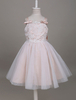 Blumenmädchen Kleider Hellrosa Abendkleider für Hochzeit Satingewebe ärmellos Prinzessin Hochzeit viereckiger Ausschnitt kleid blumenmädchen