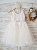 Blumenmädchen Kleider Hellrosa Abendkleider für Hochzeit Tüll ärmellos Prinzessin Hochzeit viereckiger Ausschnitt kleid blumenmädchen knielang