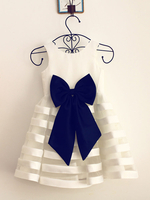 Blumenmädchen Kleider milchweiß Abendkleider für Hochzeit Satingewebe ärmellos Prinzessin Hochzeit mit Rundkragen kleid blumenmädchen knielang