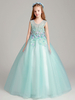 Blumenmädchen Kleider Mintgrün Abendkleider für Hochzeit Organza ärmellos Prinzessin Hochzeit mit Rundkragen kleid blumenmädchen bodenlang
