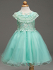 Blumenmädchen Kleider Mintgrün Abendkleider für Hochzeit Tüll ärmellos Prinzessin Hochzeit mit Rundkragen kleid blumenmädchen knielang