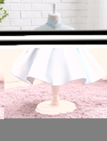 Blumenmädchen Kleider Pastellblau Abendkleider für Hochzeit Satingewebe 3/4 Ärmel A-Linie- Hochzeit Halskragen kleid blumenmädchen Mini-Kleid