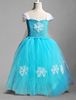 Blumenmädchen Kleider Prinzessin Blau Abendkleider für Hochzeit Günstige Blumenmädchenkleider wadenlang Herz-Ausschnitt Hochzeit Tüll Kurzarm