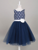 Blumenmädchen Kleider Prinzessin Dunkelmarineblau Abendkleider für Hochzeit knielang mit Rundkragen Satingewebe ärmellos kleid blumenmädchen