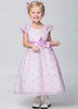 Blumenmädchen Kleider Prinzessin Fliederfarbe Abendkleider für Hochzeit wadenlang mit Rundkragen Satingewebe ärmellos kleid blumenmädchen