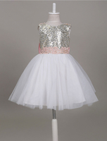 Blumenmädchen Kleider Prinzessin Hellgolden Abendkleider für Hochzeit knielang mit Rundkragen Hochzeit Satingewebe ärmellos kleid blumenmädchen
