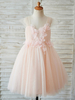 Blumenmädchen Kleider Prinzessin Hellrosa Abendkleider für Hochzeit knielang Herz-Ausschnitt Hochzeit Tüll ärmellos kleid blumenmädchen