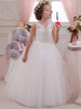 Blumenmädchen Kleider Prinzessin Hellrosa Abendkleider für Hochzeit Mädchen Abendmode & Festliche Kleider knöchellang mit Rundkragen Hochzeit Tüll