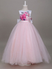 Blumenmädchen Kleider Prinzessin Hellrosa Abendkleider für Hochzeit mit Schleppe und Rundkragen Hochzeit Satingewebe ärmellos kleid blumenmädchen