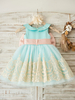 Blumenmädchen Kleider Prinzessin Mintgrün Abendkleider für Hochzeit knielang mit Bubikragen Satingewebe ärmellos kleid blumenmädchen