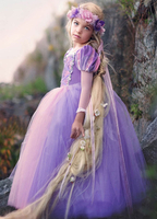 Blumenmädchen Kleider Prinzessin purpurviolett Abendkleider für Hochzeit bodenlang Designender Ausschnitt Hochzeit Velours Langarm