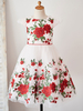 Blumenmädchen Kleider Prinzessin Rosa Abendkleider für Hochzeit knielang mit Rundkragen Hochzeit Tüll Kurzarm kleid blumenmädchen und Reißverschluss