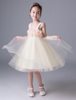 Blumenmädchen Kleider Prinzessin Rosa Abendkleider für Hochzeit knielang viereckiger Ausschnitt gemischten Baumwollen ärmellos kleid blumenmädchen