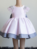 Blumenmädchen Kleider Prinzessin Rosa Abendkleider für Hochzeit Mini-Kleid mit Rundkragen Hochzeit Satingewebe Kurzarm kleid blumenmädchen