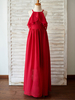 Blumenmädchen Kleider Prinzessin Rot Abendkleider für Hochzeit bodenlang viereckiger Ausschnitt Chiffon ärmellos kleid blumenmädchen