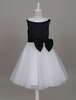 Blumenmädchen Kleider Prinzessin Schwarz Abendkleider für Hochzeit knielang mit Rundkragen Satingewebe ärmellos kleid blumenmädchen