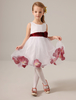 Blumenmädchen Kleider Prinzessin Weiß Abendkleider für Hochzeit Kinder Ballkleider knielang mit Rundkragen Hochzeit Tüll ärmellos kleid blumenmädchen