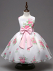 Blumenmädchen Kleider Prinzessin Weiß Abendkleider für Hochzeit knielang mit Rundkragen gemischten Baumwollen ärmellos kleid blumenmädchen