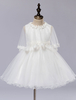 Blumenmädchen Kleider Prinzessin Weiß Abendkleider für Hochzeit knielang mit Rundkragen Hochzeit Satingewebe ärmellos kleid blumenmädchen