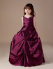 Blumenmädchen Kleider Prom- Burgunderrot Abendkleider für Hochzeit bodenlang viereckiger Ausschnitt Hochzeit Taft kleid blumenmädchen