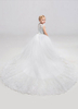 Blumenmädchen Kleider Prom- Elfenbeinfarbe Abendkleider für Hochzeit Mit Schleppe mit Rundkragen Tüll ärmellos kleid blumenmädchen