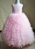 Blumenmädchen Kleider Rosa Abendkleider für Hochzeit Organza ärmellos Prom- Hochzeit mit Rundkragen kleid blumenmädchen knöchellang