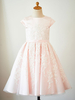 Blumenmädchen Kleider Rosa Abendkleider für Hochzeit Satingewebe Kurzarm Prinzessin Hochzeit mit Rundkragen kleid blumenmädchen knielang