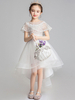 Blumenmädchen Kleider Salbeigrün Abendkleider für Hochzeit Tüll ärmellos Prinzessin mit Rundkragen und unsymmetrischem Design