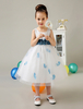 Blumenmädchen Kleider Weiß Abendkleider für Hochzeit Polyester Günstige Blumenmädchenkleider ärmellos mit Rundkragen Hochzeit und Reißverschluss