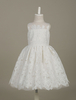 Blumenmädchen Kleider Weiß Abendkleider für Hochzeit Tüll ärmellos A-Linie- Hochzeit mit Rundkragen kleid blumenmädchen knielang und Reißverschluss