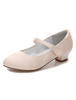 Blumenmädchen Schuhe Champagne Runde Zehe Chunky Heel Pump Schuhe