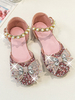 Blumenmädchen Schuhe Rosa PU Leder Strass Party Schuhe Für Kinder
