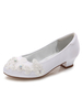 Blumenmädchen Schuhe weiße runde Zehe Chunky Heel Blumen Pumps