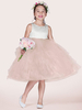 Blumenmädchenkleider Elfenbein Juwelenhals Ärmellose Applique A-Linie Kinder Partykleider