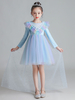 Blumenmädchenkleider Hellblau Entworfener Ausschnitt Polyester Ärmellos Knielang A-Linie Polyester Baumwolle Tüll Pailletten Kinder Gesellschaftsparty Kleider