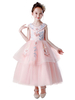 Blumenmädchenkleider Herzförmiger Ausschnitt Tüll Ärmellos Knöchellang Prinzessin Silhouette Bestickte Kinder Partykleider