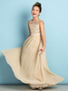 Blumenmädchenkleider Jewel Neck Chiffon Ärmellose bodenlange A Line Lace Kids Social Party Kleider