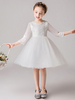Blumenmädchenkleider Jewel Neck Halbarm Bögen Kinder Partykleider