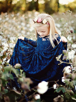 Blumenmädchenkleider Jewel Neck Lace Lange Ärmel Knöchellange Scheide Kids Party Kleider