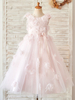 Blumenmädchenkleider Jewel Neck Lace Ärmellose Tee-Länge Princess Silhouette Bows Kids Social Party Kleider
