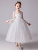 Blumenmädchenkleider Jewel Neck Long Sleeves Bestickte Kids Party Dresses