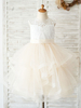 Blumenmädchenkleider Jewel Neck Multi-Layer Lace Mieder Kids Social Party Kleider