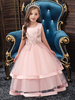 Blumenmädchenkleider Jewel Neck Polyester Baumwolle Ärmellos Knöchellang Prinzessin Silhouette Perlen Formale Kinder Festzug Kleider