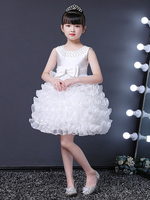 Blumenmädchenkleider Jewel Neck Ärmellose Perlen Kinder Partykleider