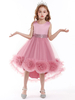 Blumenmädchenkleider Jewel Neck Ärmellose Schleifen Tüll Kinder Partykleider