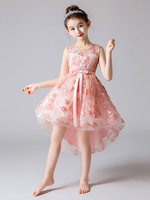 Blumenmädchenkleider Jewel Neck Sleeveless Bestickte Kinder Social Party Kleider