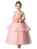 Blumenmädchenkleider Jewel Neck Sleeveless Bows Kinder Partykleider