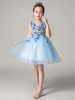 Blumenmädchenkleider Jewel Neck Sleeveless Flowers Kids Party Dresses