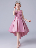 Blumenmädchenkleider Jewel Neck Sleeveless Gestickte formale Kinder Festzug Kleider